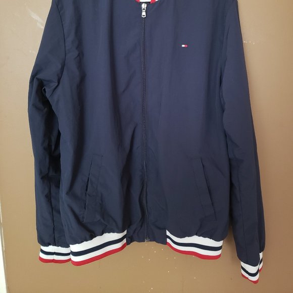 Tommy Hilger Blue Bomber Jacket Size Large - Gently Used - Picture 5 of 6